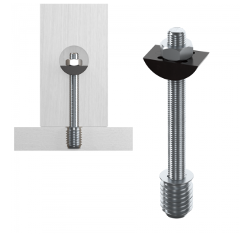 Befestigung eines Holzpfahls an einer Holzstufe – an einem chemischen Anker ZM2 ND2